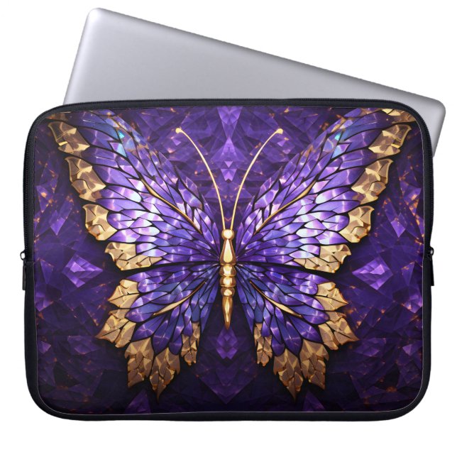 Sac d'ordinateur portable en verre de papillon vio (Devant)