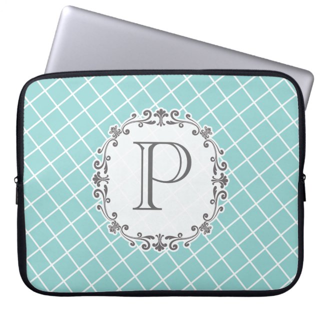 Sac d'ordinateur portable Motif Monogram Cross Hat (Devant)