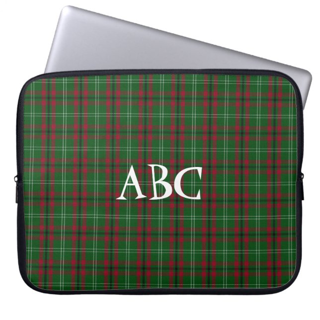Sac d'ordinateur portable Tartan rouge et vert (Devant)