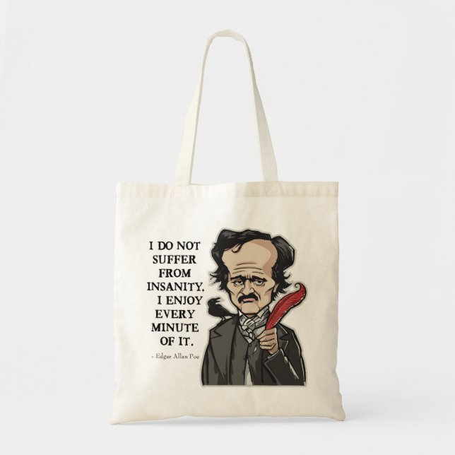 Sac drôle de citation d'Edgar Allan Poe (Devant)