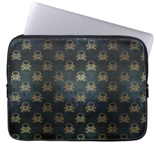 Sac électronique à crânes noir et or
