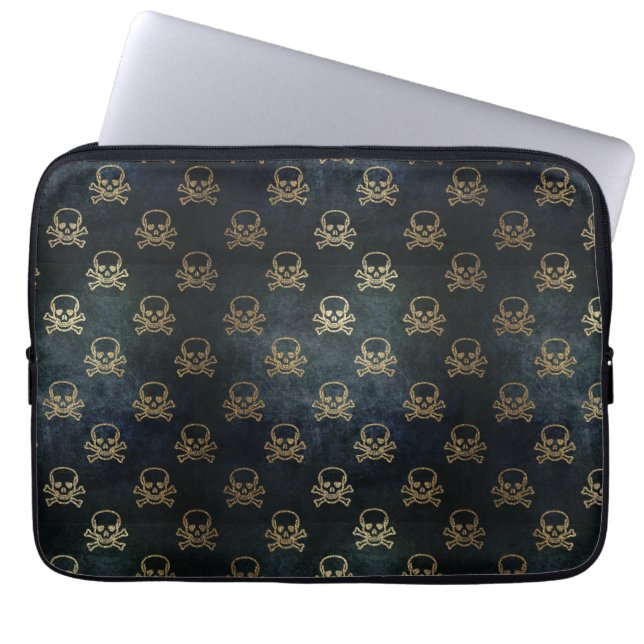 Sac électronique à crânes noir et or (Devant)