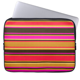 Sac électronique à rayures or, rouge et magenta