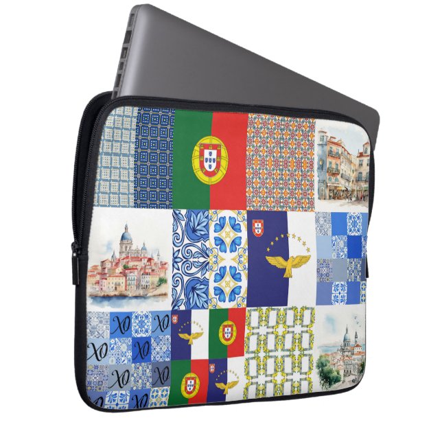 Sac électronique avec drapeau du Portugal et drape (Devant droit)