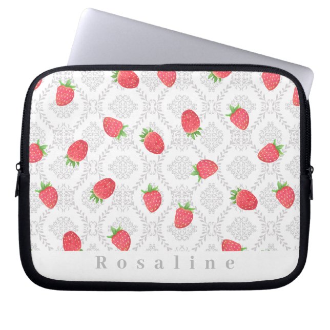 Sac électronique blanc personnalisé fraise (Devant)