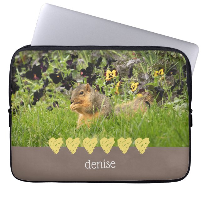 Sac électronique d'écureuil et de coeur jaune (Devant)