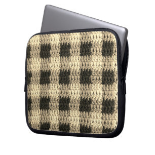 Sac électronique Ecru Plaid Artisan Crochet