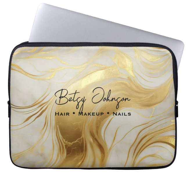 Sac électronique en ivoire et or marbré (Devant)