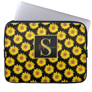 Sac électronique monogramme de tournesol jaune
