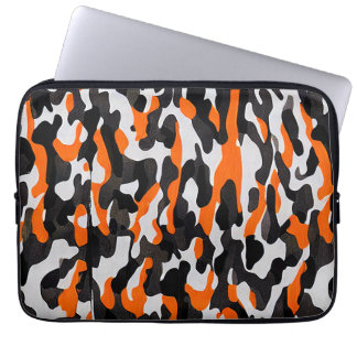 Sac électronique motif de camouflage orange noir