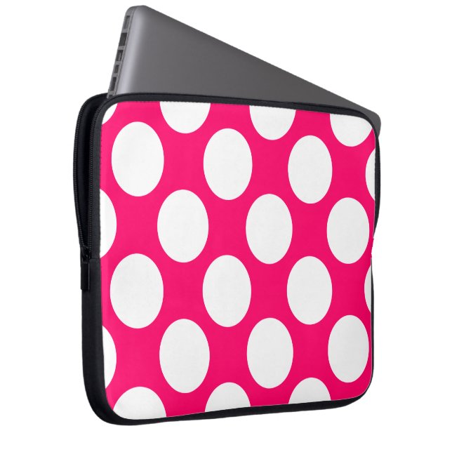 Sac électronique Pois rose et blanc (Devant droit)