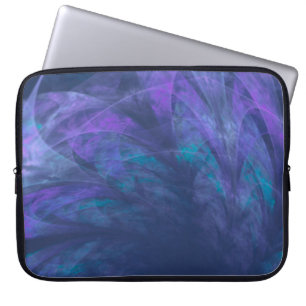 Sac électronique transparent pétales bleus fractal