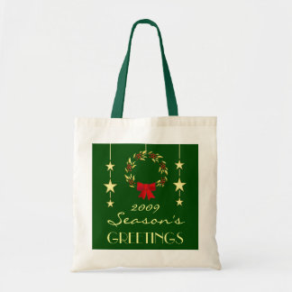 Sac élégant de cadeau de Noël - vert et or
