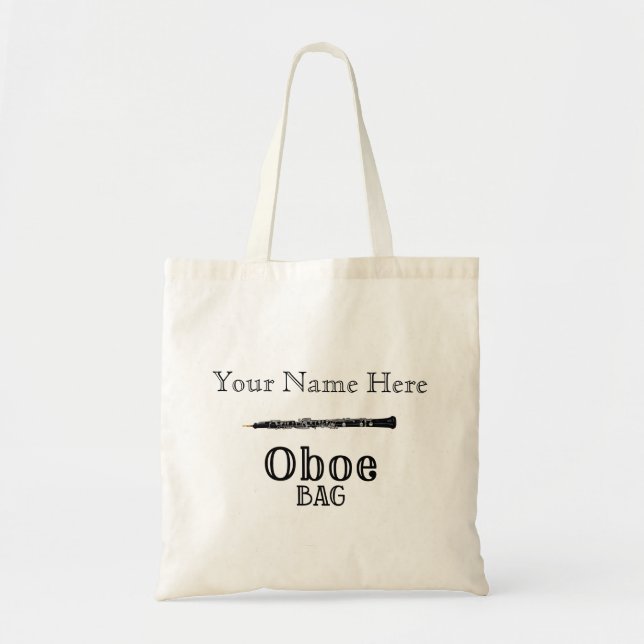 Sac en bois Oboiste Joueur avec le nom Robe double (Devant)