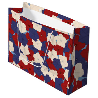 Sac en cadeau grand format Fleurs patriotiques de 
