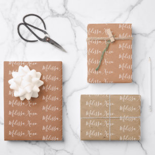 Sac en papier faux à l'écriture manuscrite moderne