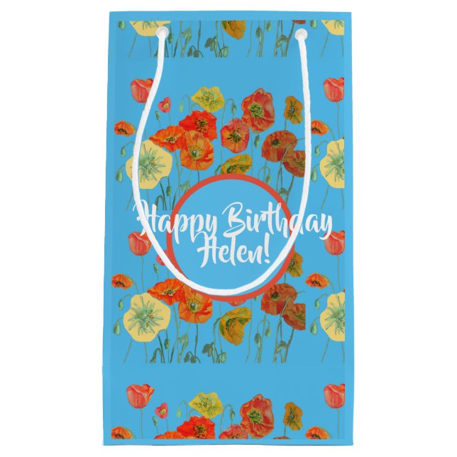 Sac en papier fleurs Orange Poppy Pavots Islande (Devant)