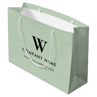 Sac en papier promotionnel vert Logo d'entreprise 