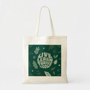 Sac en toile avec typographie botanique inspirante