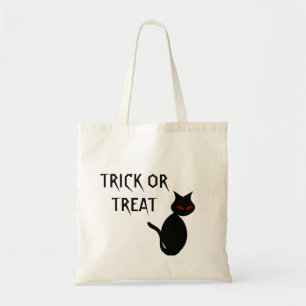 Sac en toile de chat noir ou sac de traitement