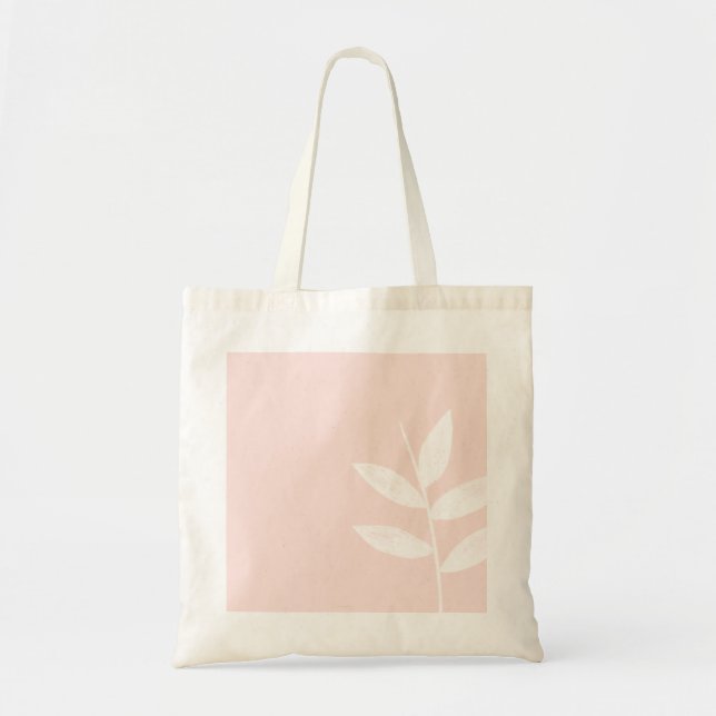 Sac en toile rose moderne Feuille (Devant)
