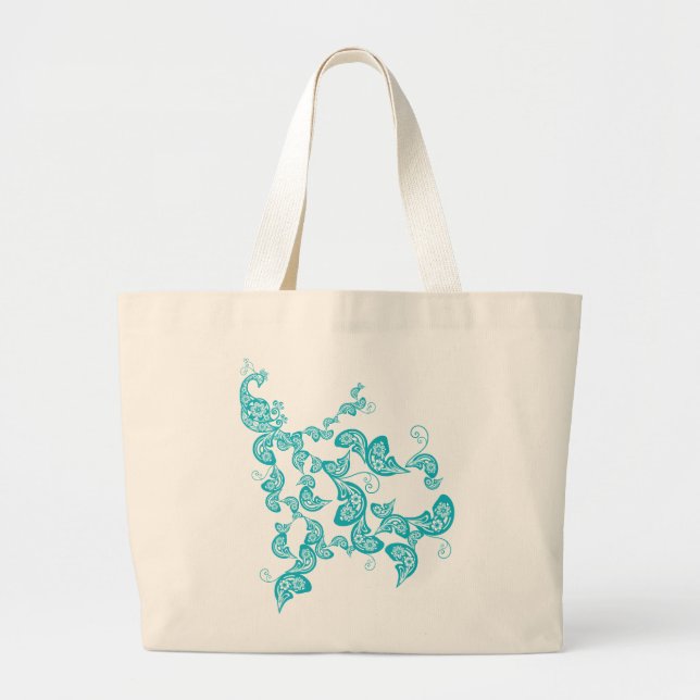 Sac floral de coutume de paon de Paisley Boho de (Devant)
