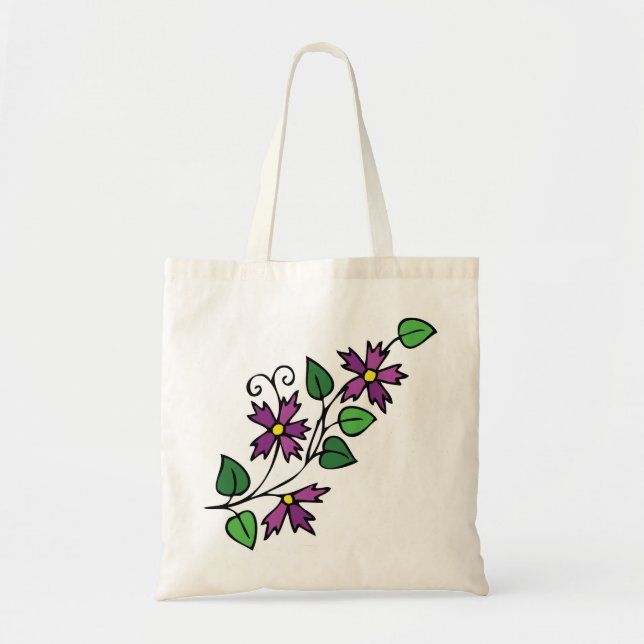 Sac floral de fourre-tout de fleur pourpre (Devant)