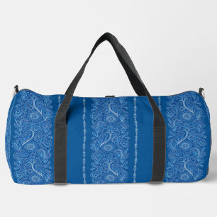 Sac floral élégant en bleu et blanc