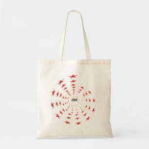 Sac fourre - Spirales d'étoiles rouges et initiale