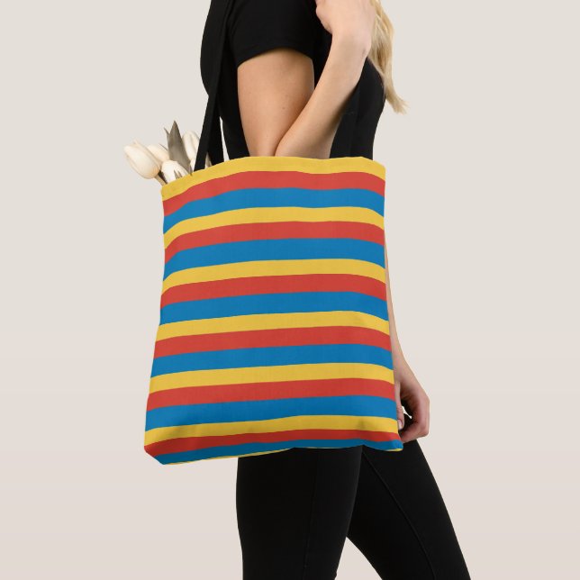 Sac fourre-tout à bande couleur primaire (De près)