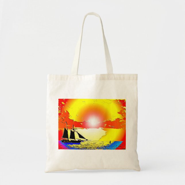 Sac fourre-tout à bateau de coucher du soleil (Devant)