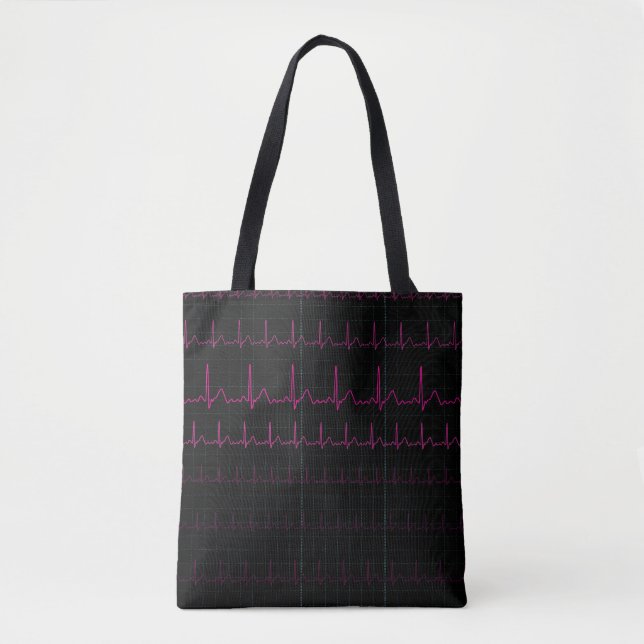 Sac fourre-tout à battement de coeur d'ECG (Devant)