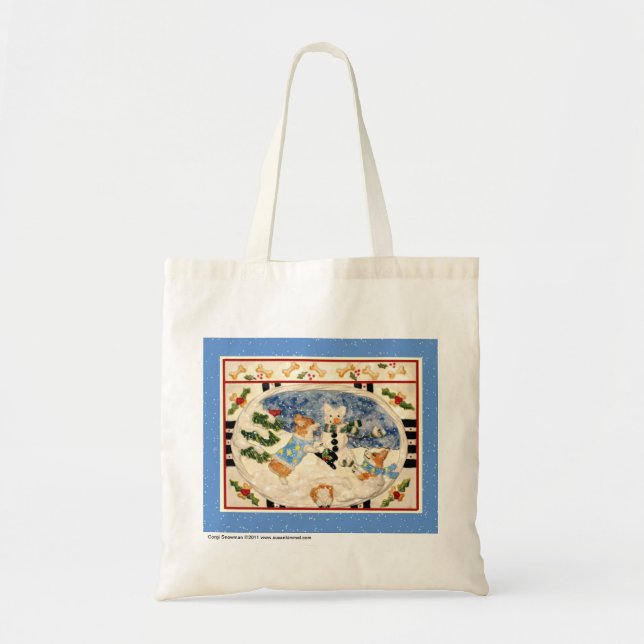 Sac fourre - tout à bonhomme de neige de corgi (Devant)