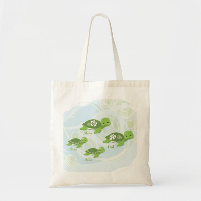 Sac fourre-tout à cadeau de la famille | de tortue (Devant)