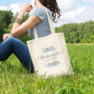 Sac fourre-tout à calligraphie "Blue Floral" pour