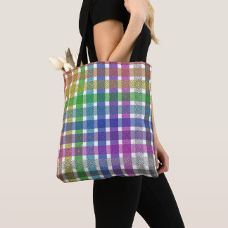 Sac fourre-tout à carreaux arc-en-ciel