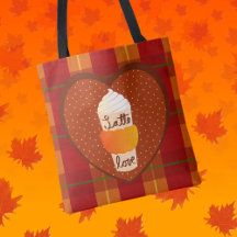 Sac fourre-tout à carreaux d'automne au latte à la