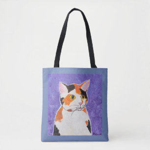 Sac fourre-tout à chat de calicot