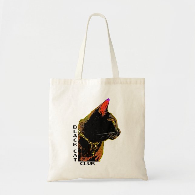 Sac fourre-tout à chat noir (Devant)
