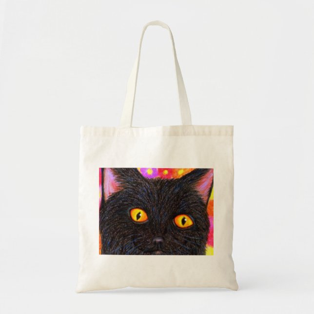 Sac fourre-tout à chat noir (Devant)