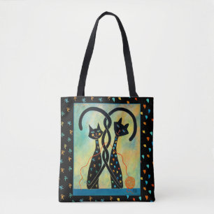 Sac fourre-tout à chat noir