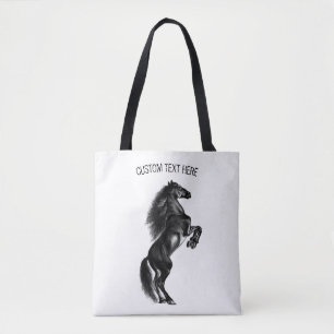 Sac fourre-tout à cheval sauvage dressé avec texte