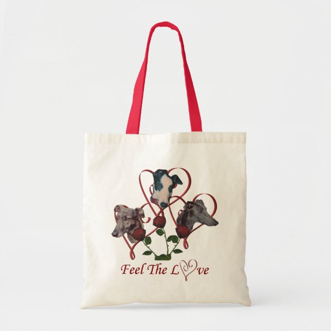 Sac fourre-tout à chien de coeurs d'amour de roses (Devant)