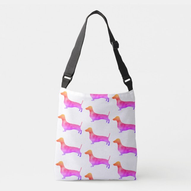 Sac fourre-tout à chien de rose de chien de teckel (Devant)
