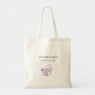 Sac fourre-tout à clés de piano personnalisé pour 