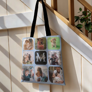 Sac fourre-tout à collage photo Monogram Blue 8