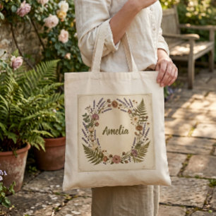 Sac fourre-tout à couronne botanique vintage   Per
