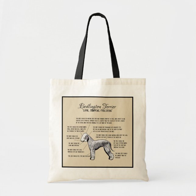 Sac fourre-tout à diagramme de Bedlington Terrier (Devant)