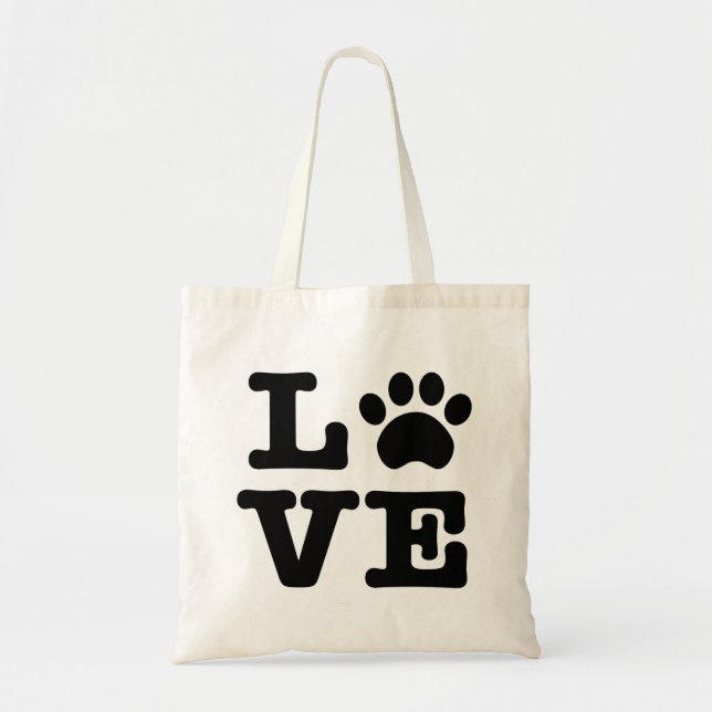 Sac fourre-tout à empreinte de patte d'amour (Devant)