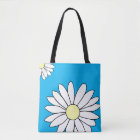 Sac fourre-tout à épaule - Bleu marguerite d'été